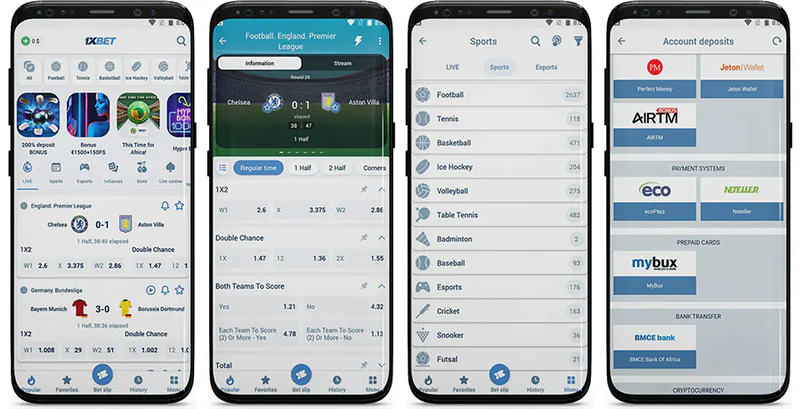 1xBet mobile apps for Android and iOS