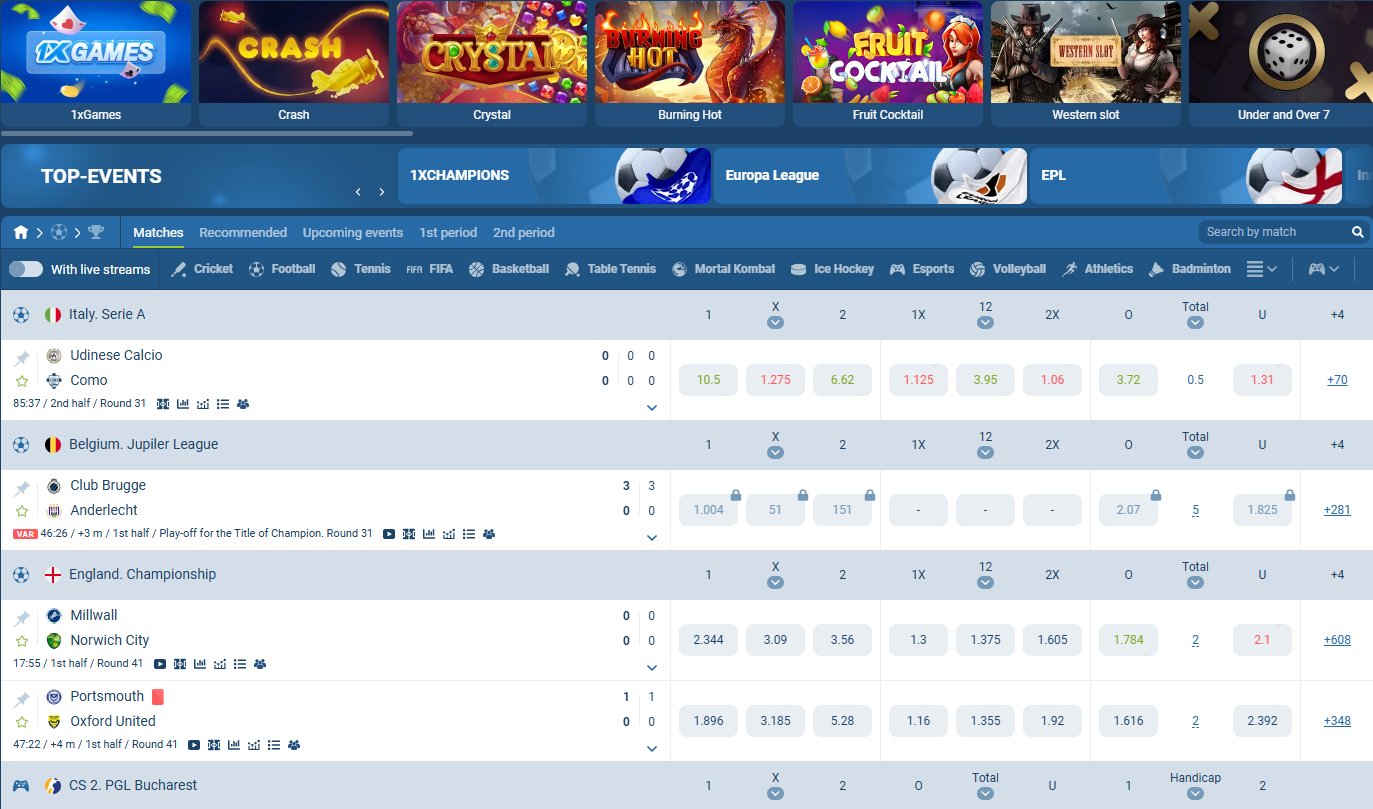 1xBet Southeast Asia platform overview